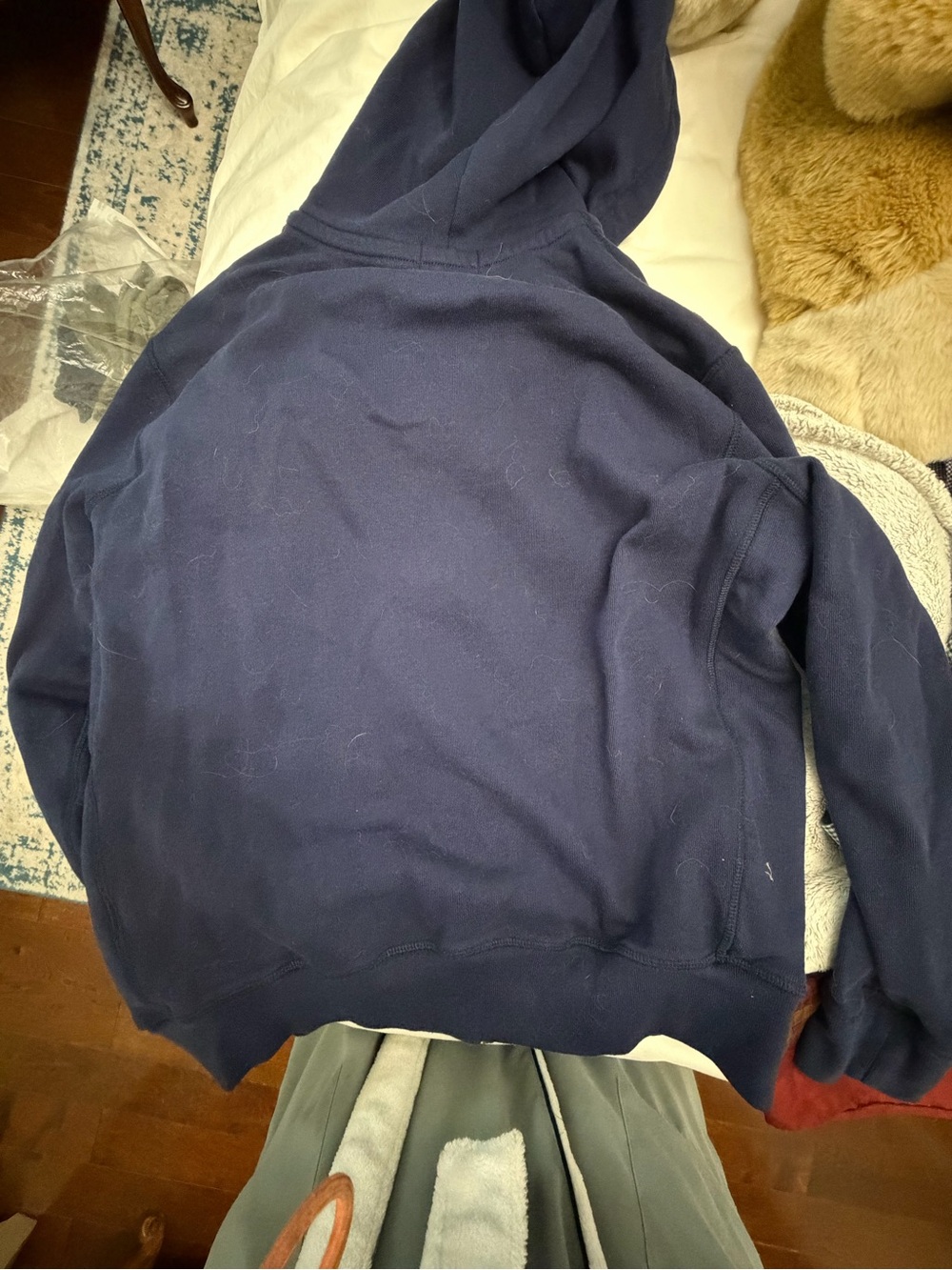 Polo by Ralph Lauren Navy Zip-Up Hoodie with Yellow Pony - Picture 4 of 4
